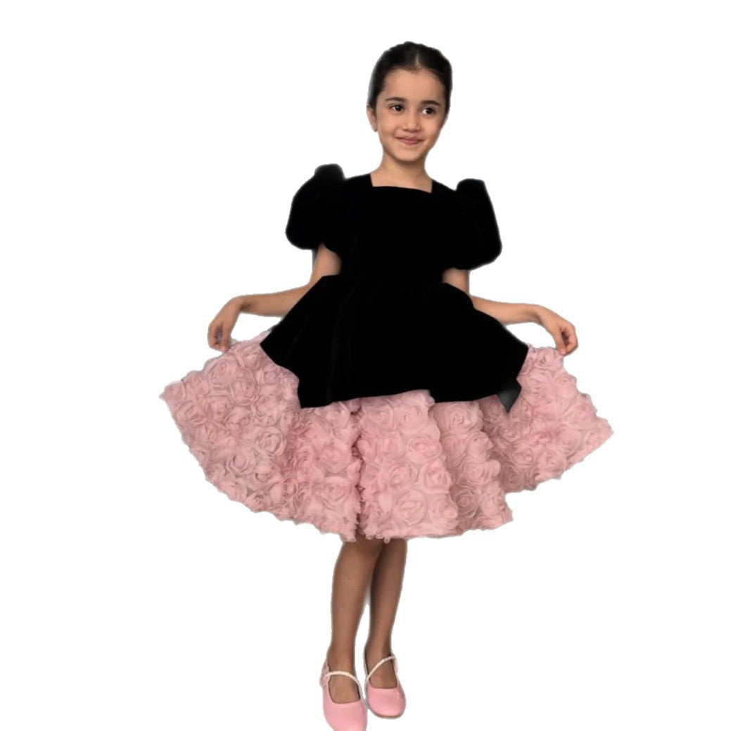 Girls Black Princess Dress | Elegant Formal Occasion Outfit | - gallify.store
