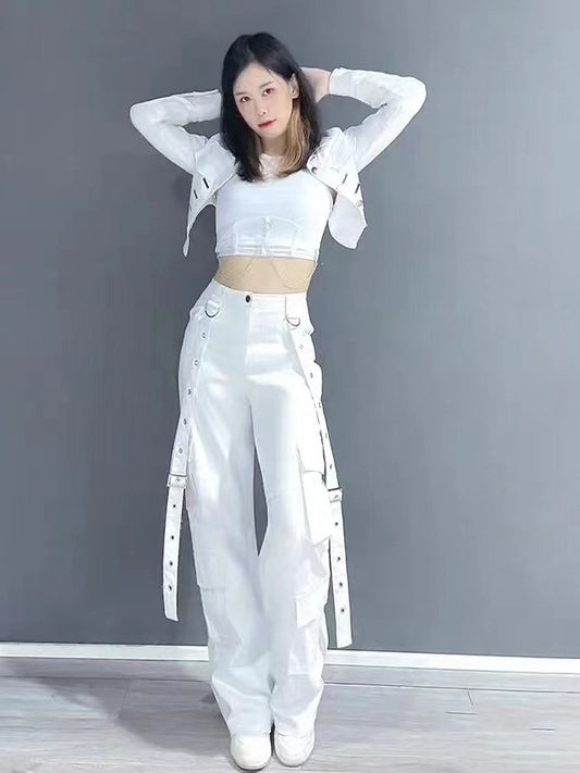 Korean Style Jazz Dance Costume Set - Street Dance Performance Outfit - gallify.store