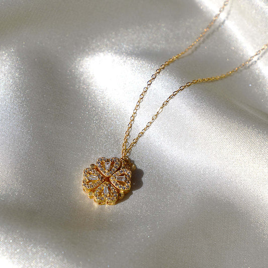 Heart-Shaped Magnetic Necklace | Zircon Stones - gallify.store