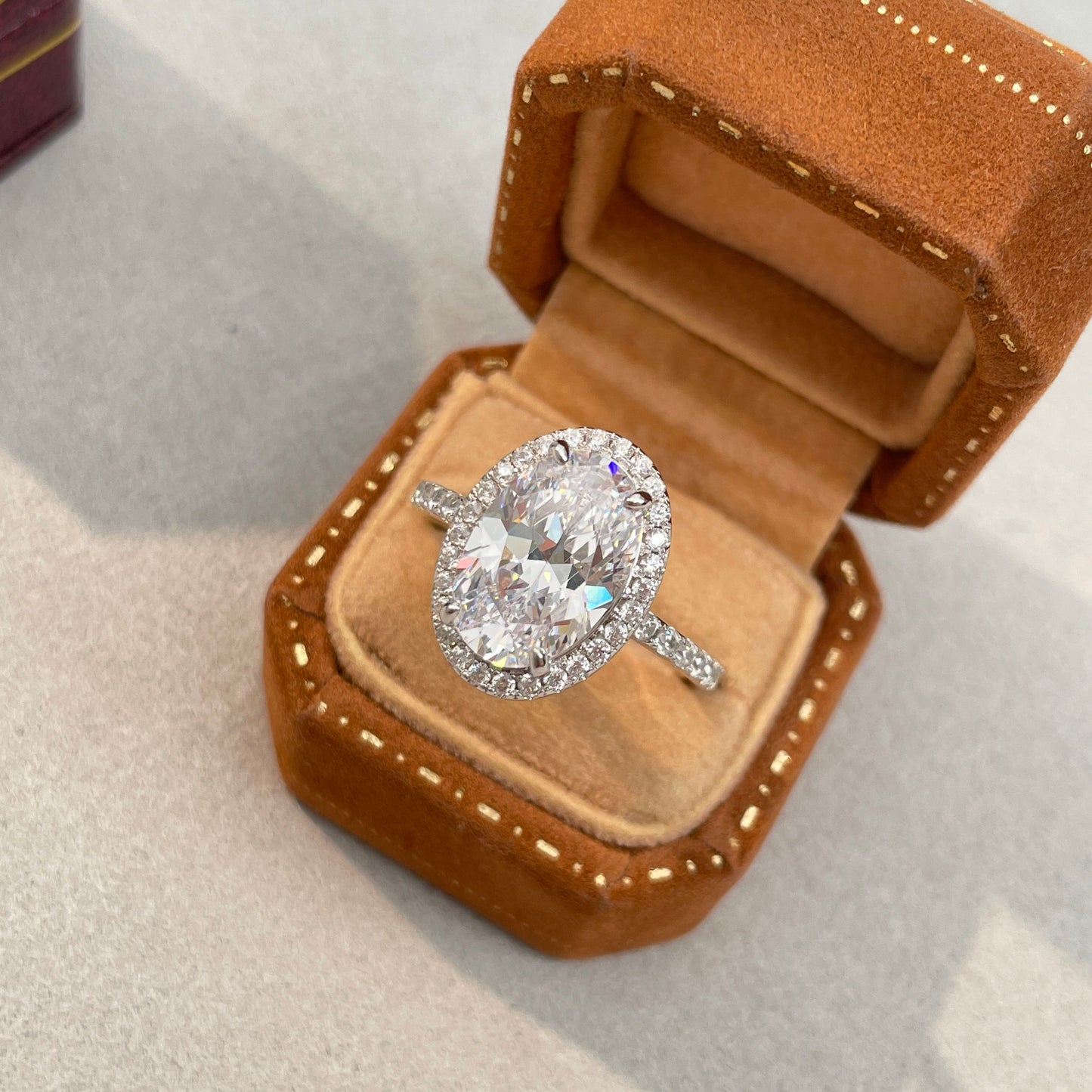 6ct Lab Grown Diamond Ring - 925 Silver Ice Flower Cut