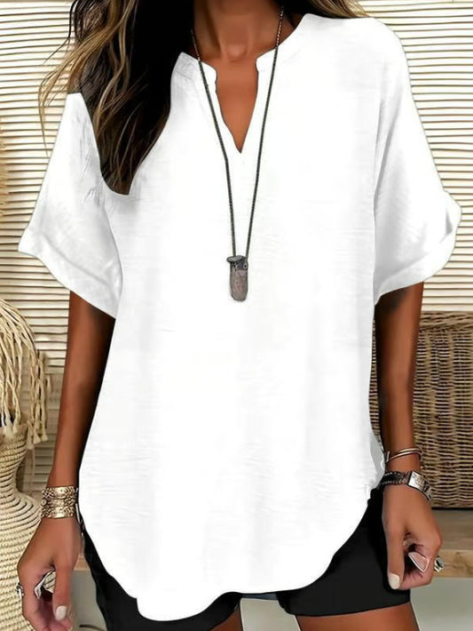 Women's V-Neck Short Sleeve 3D Print Shirt