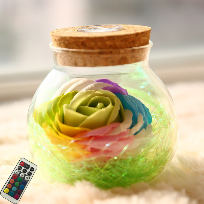Rose Preserved Soap Flower Wishing Bottle - Romantic Gift - gallify.store