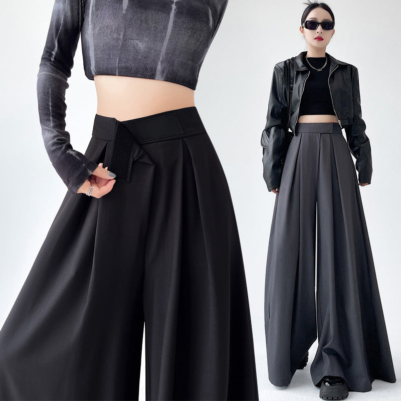 Women's Wide Leg Suit Trousers | High Waist Draped
