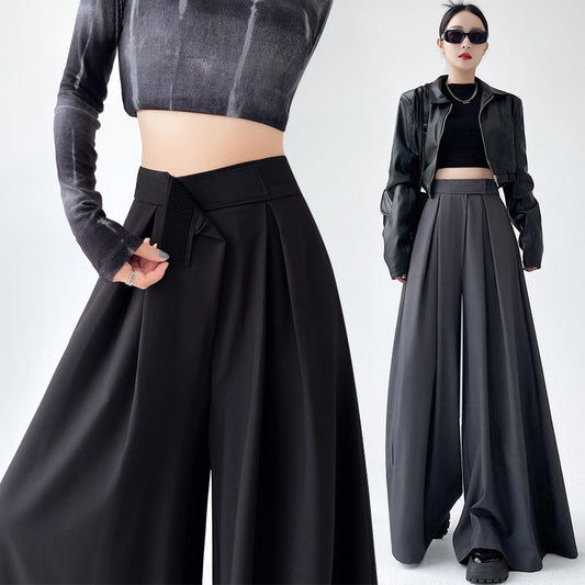 Women's Wide Leg Suit Trousers | High Waist Draped