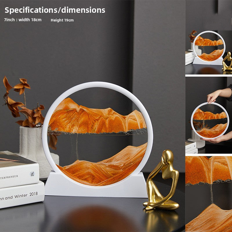 Nordic Quicksand Art Ornament – Glass Frame Landscape Desktop Decor