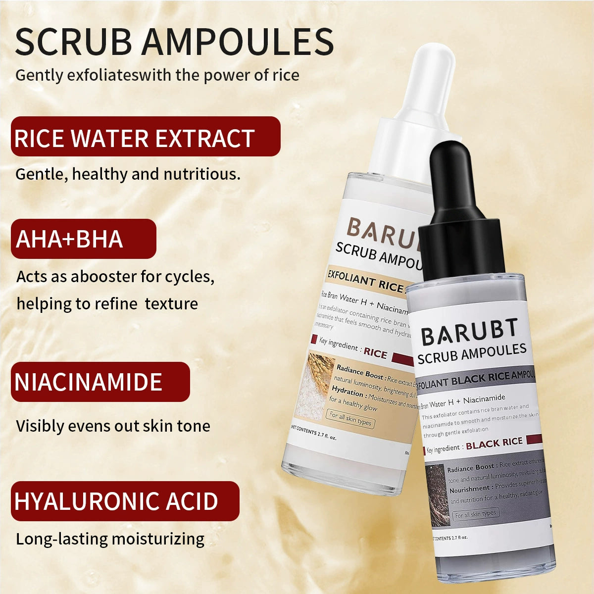 Rice Exfoliating Essence – White & Black Rice Gentle Skin Exfoliator