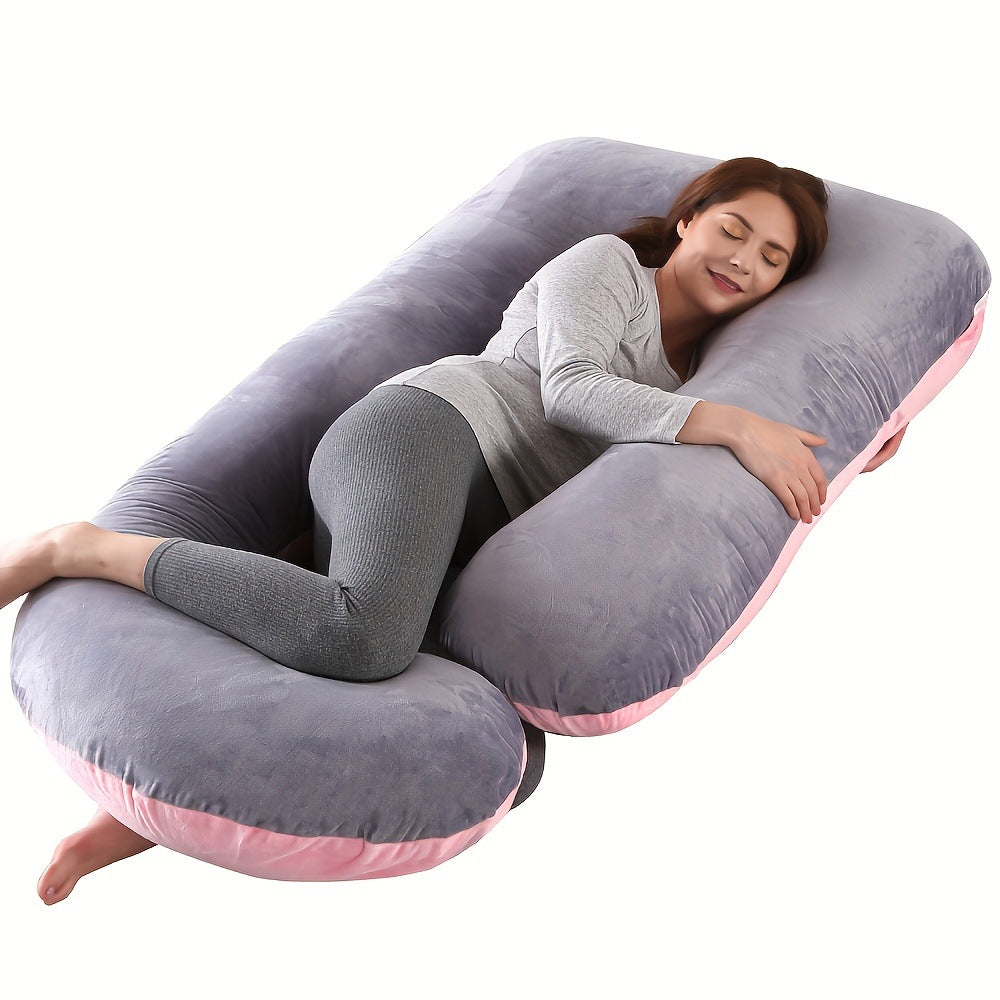 J-Shape Maternity Pregnancy Pillow | Velvet Cover