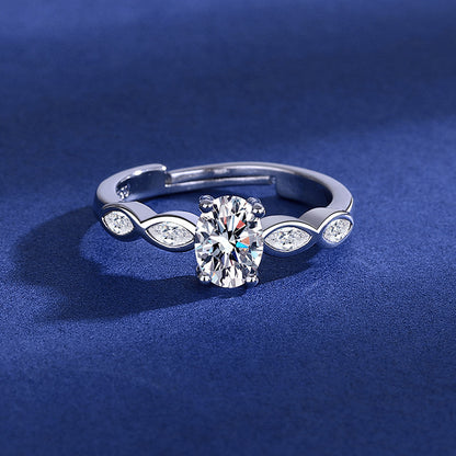 Diamond Simulant Ring for Women - Adjustable Opening