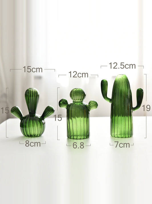 Creative Colored Glass Cactus Vase for Home Decor - gallify.store