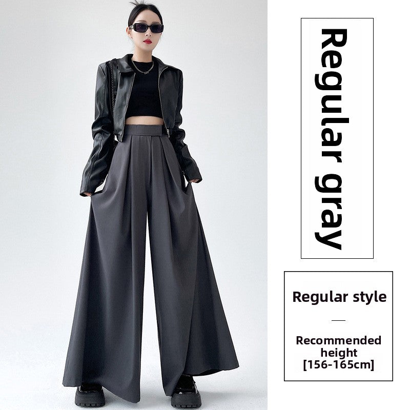 Women's Wide Leg Suit Trousers | High Waist Draped
