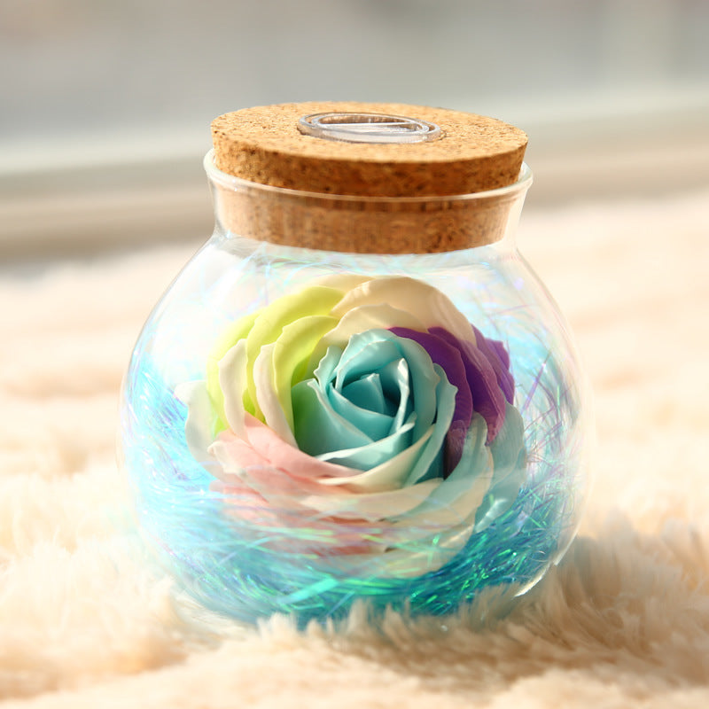 Rose Preserved Soap Flower Wishing Bottle - Romantic Gift - gallify.store