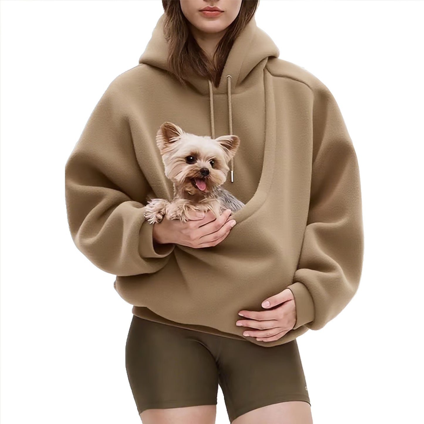 Women's Hooded Camel Wool Sweatshirt | Oversized