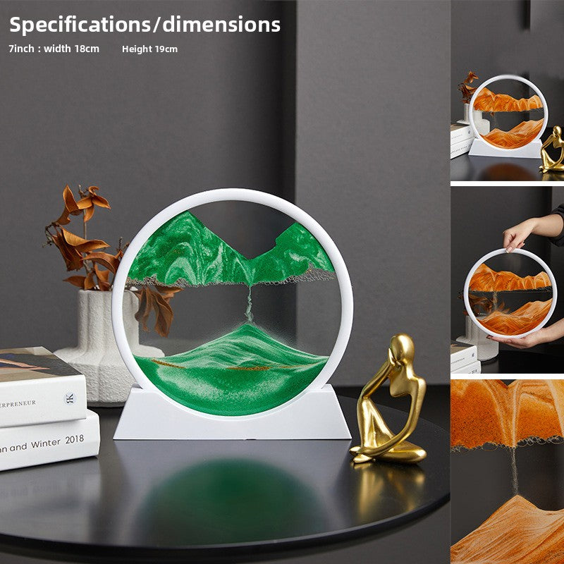 Nordic Quicksand Art Ornament – Glass Frame Landscape Desktop Decor