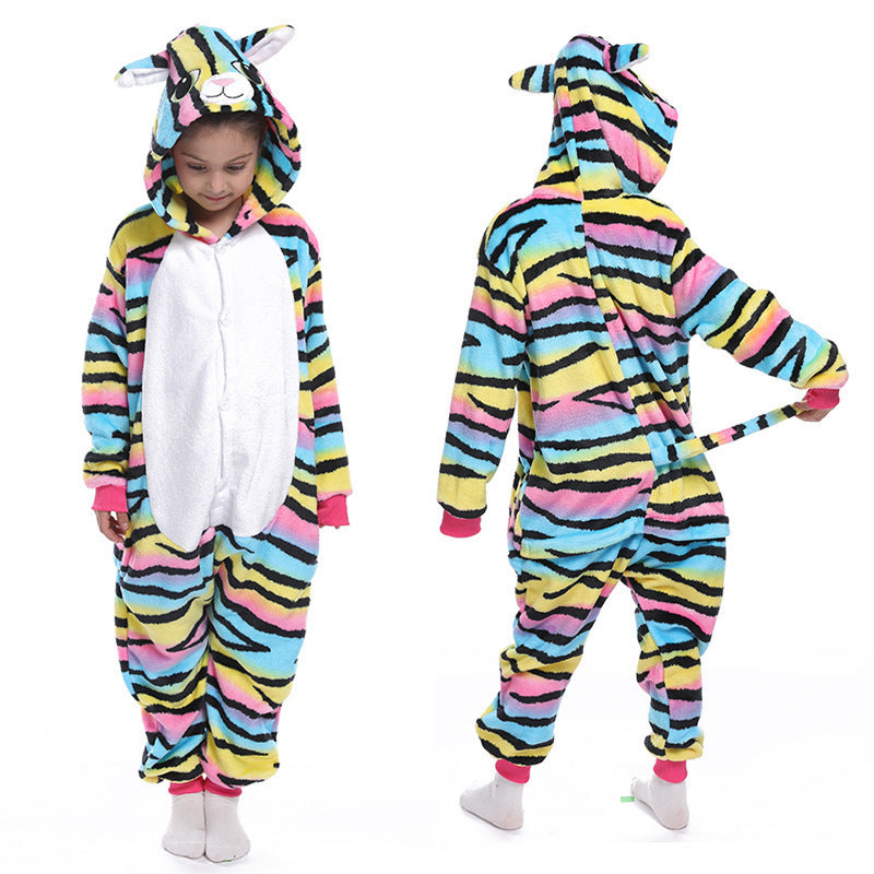 Kids Cartoon Animal Onesie Pajamas | Cozy Flannel Sleepwear - gallify.store