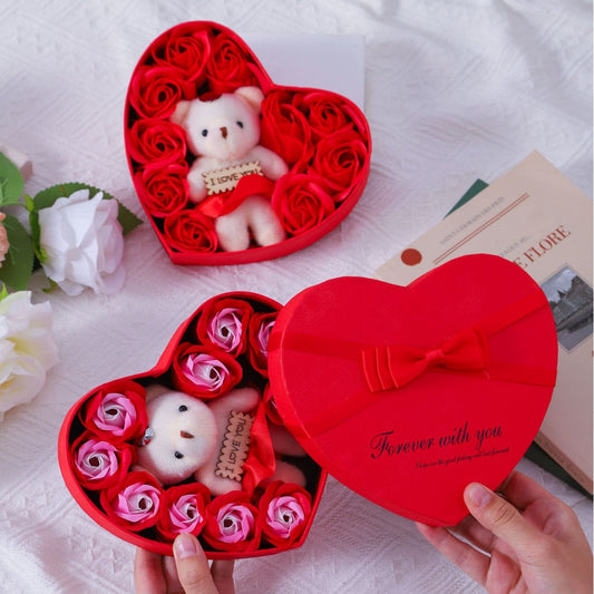 Soap Flower Rose Heart Gift Box - gallify.store