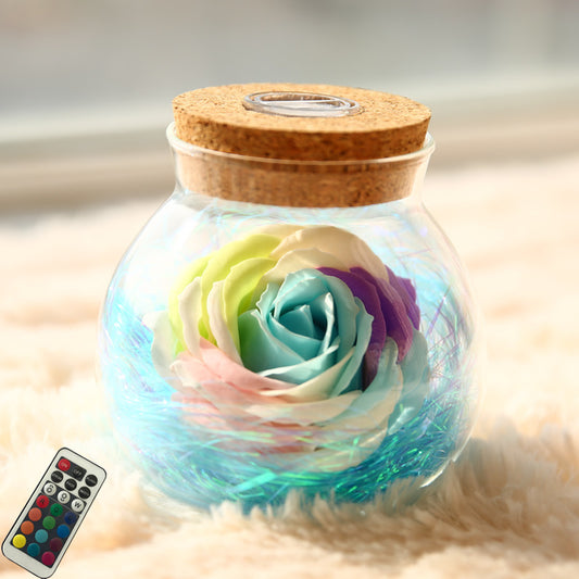 Rose Preserved Soap Flower Wishing Bottle - Romantic Gift - gallify.store