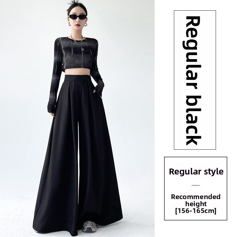 Women's Wide Leg Suit Trousers | High Waist Draped