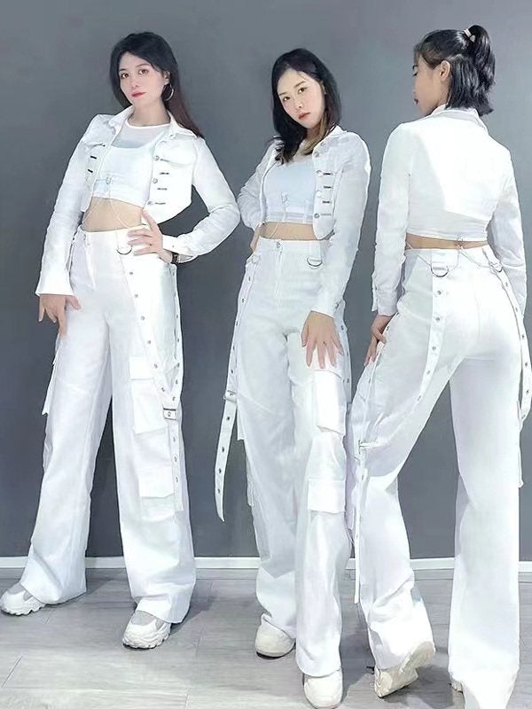 Korean Style Jazz Dance Costume Set - Street Dance Performance Outfit - gallify.store