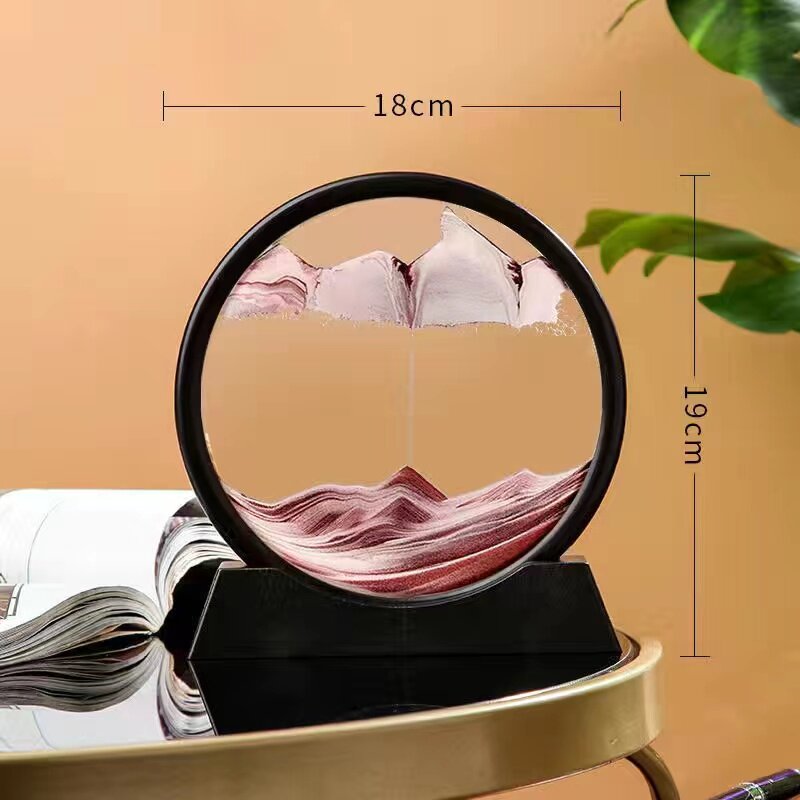 Nordic Quicksand Art Ornament – Glass Frame Landscape Desktop Decor