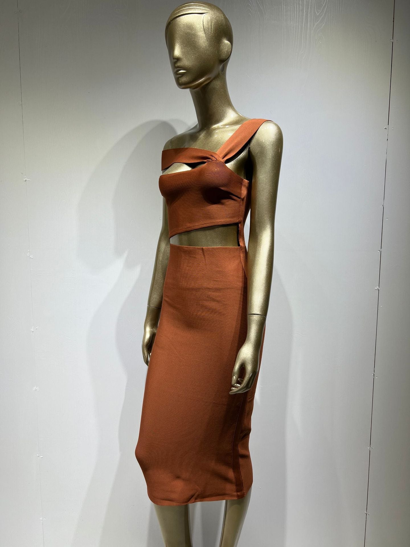 Women's Halterneck Bandage Midi Dress – Backless Bodycon Evening Gown