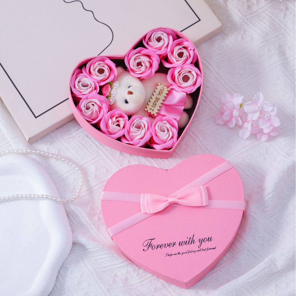 Soap Flower Rose Heart Gift Box - gallify.store