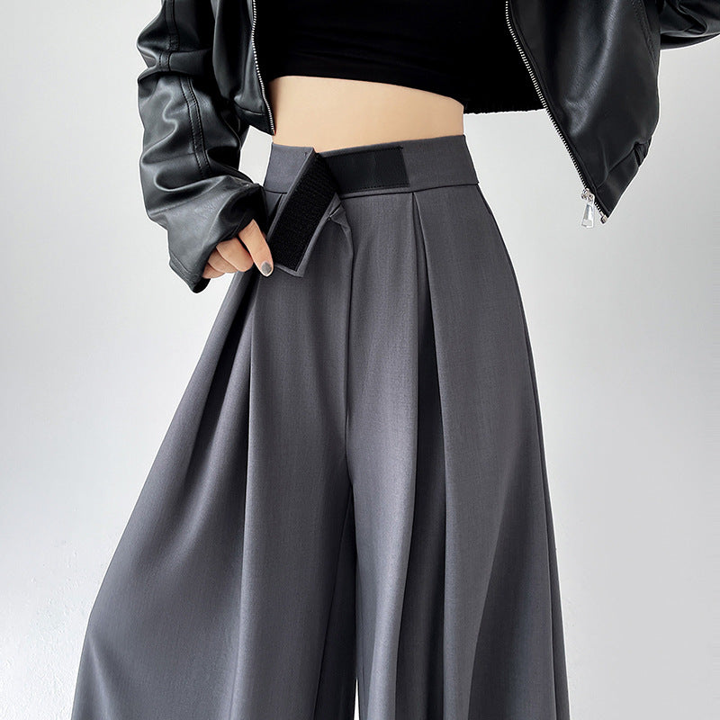 Women's Wide Leg Suit Trousers | High Waist Draped