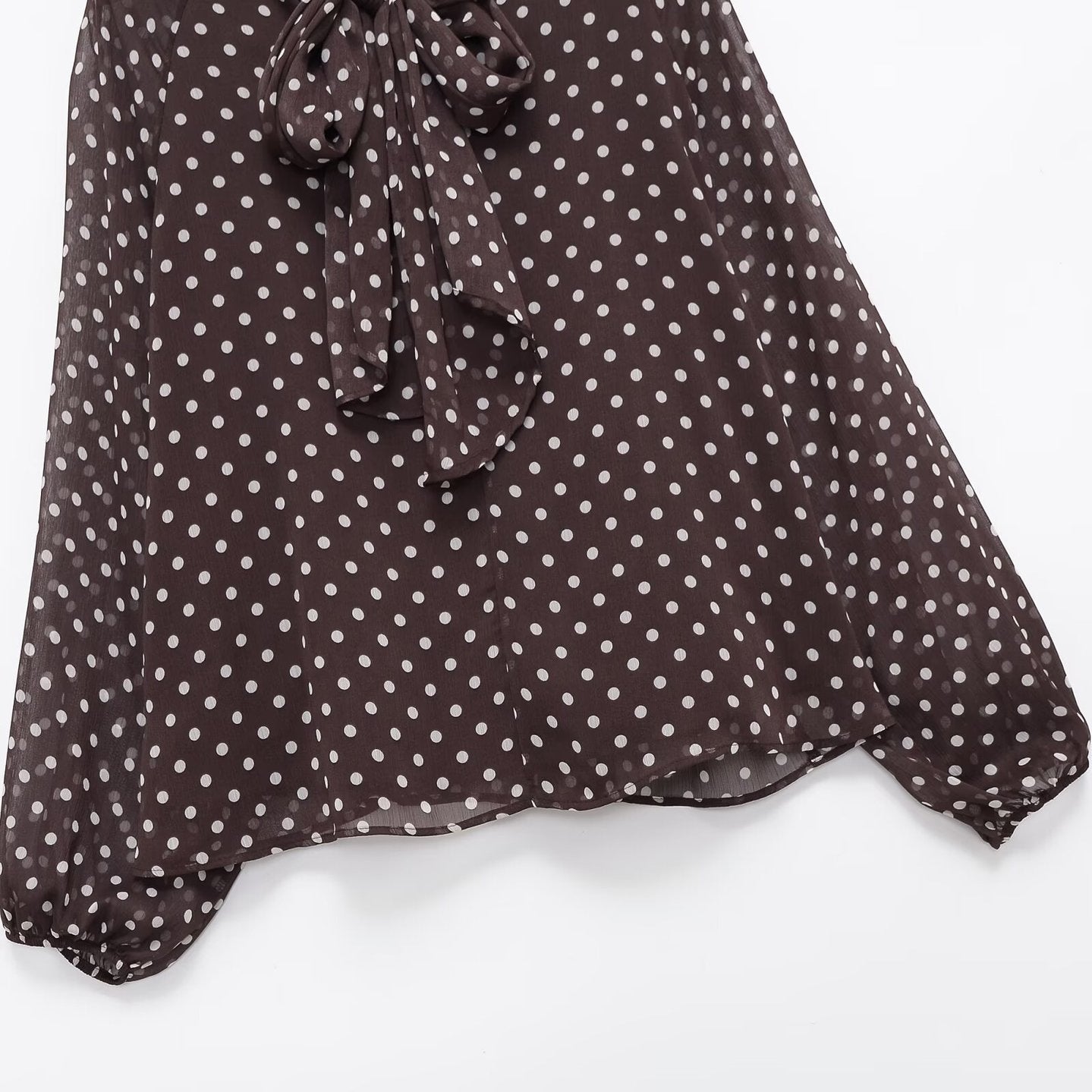 Women's Bow Polka Dot Shirt | Long Sleeve Retro
