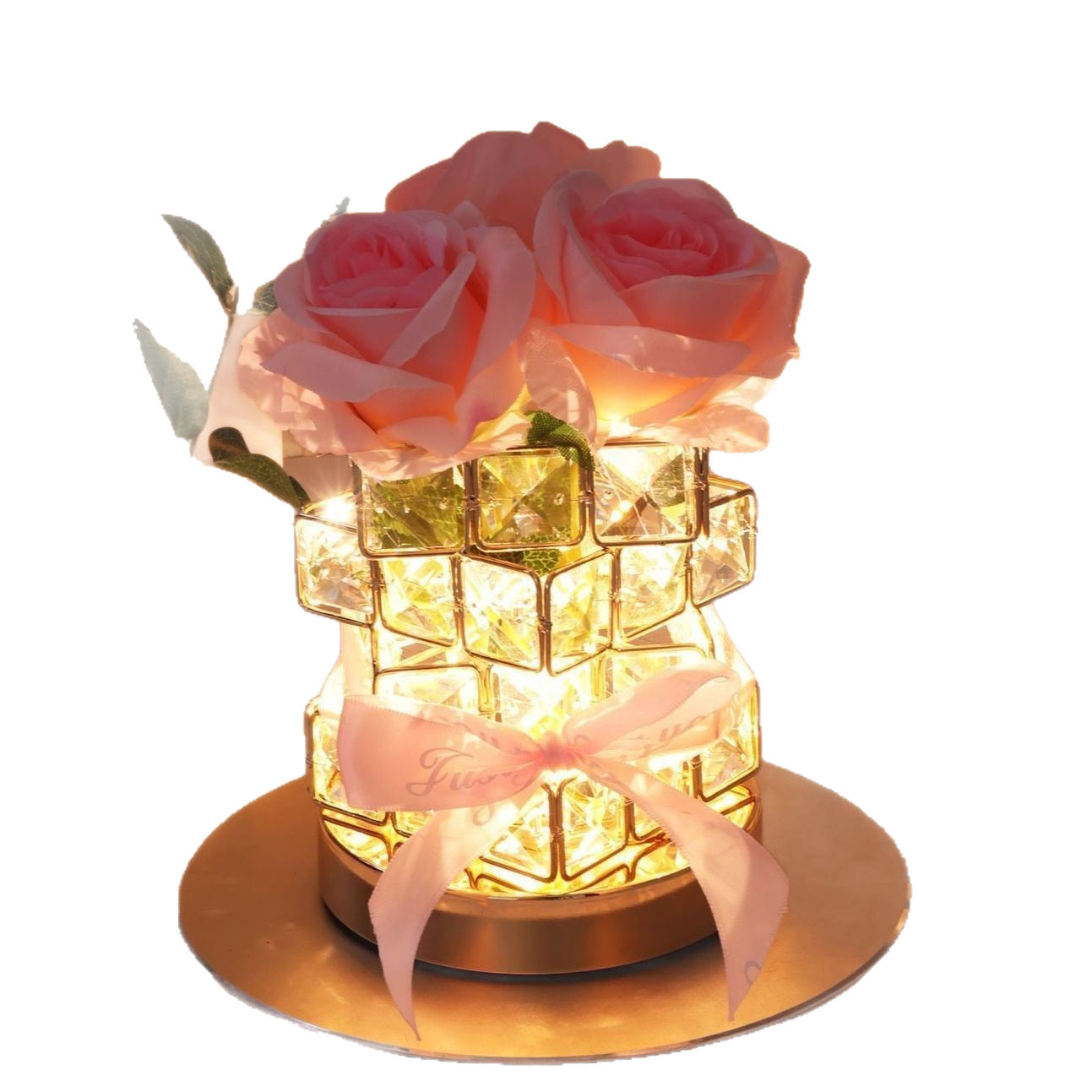 LED Table Lamp - Pink Rose Design | Decorative USB Lighting - gallify.store