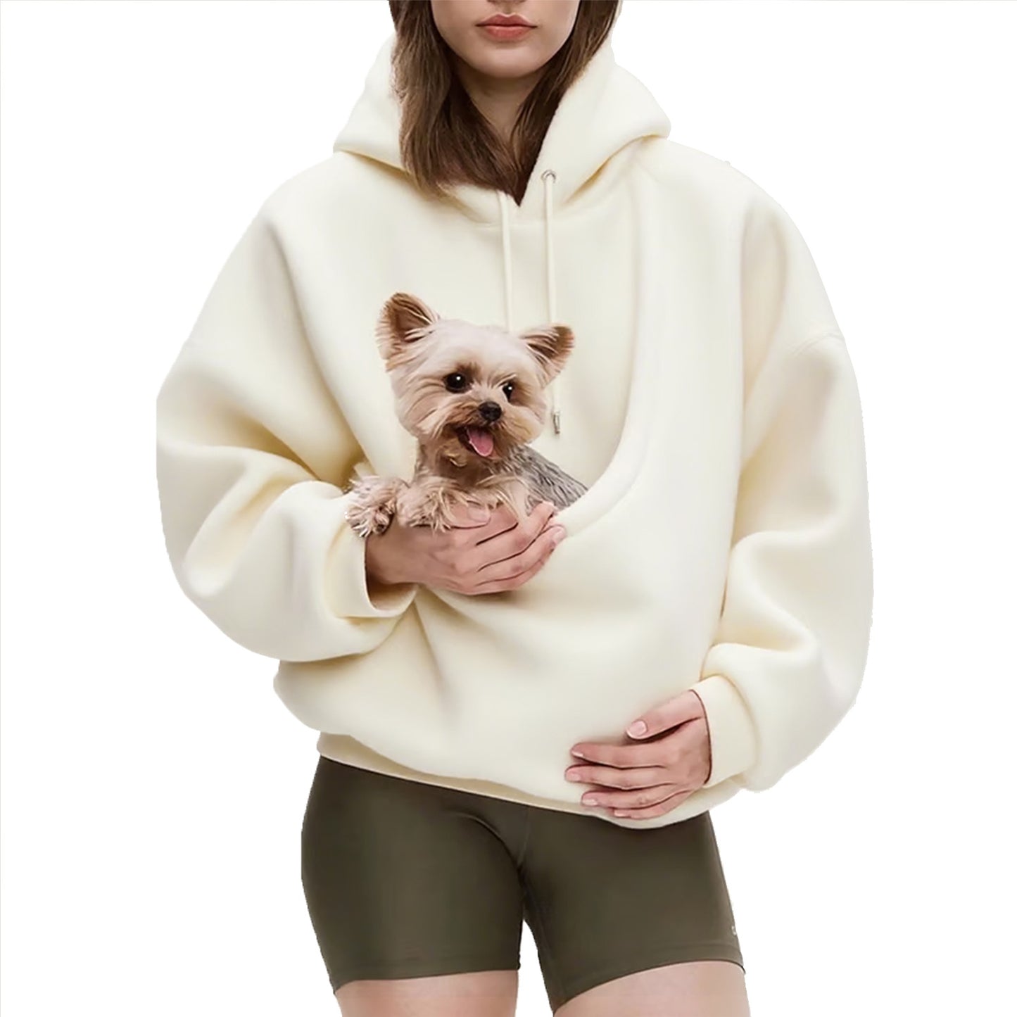 Women's Hooded Camel Wool Sweatshirt | Oversized