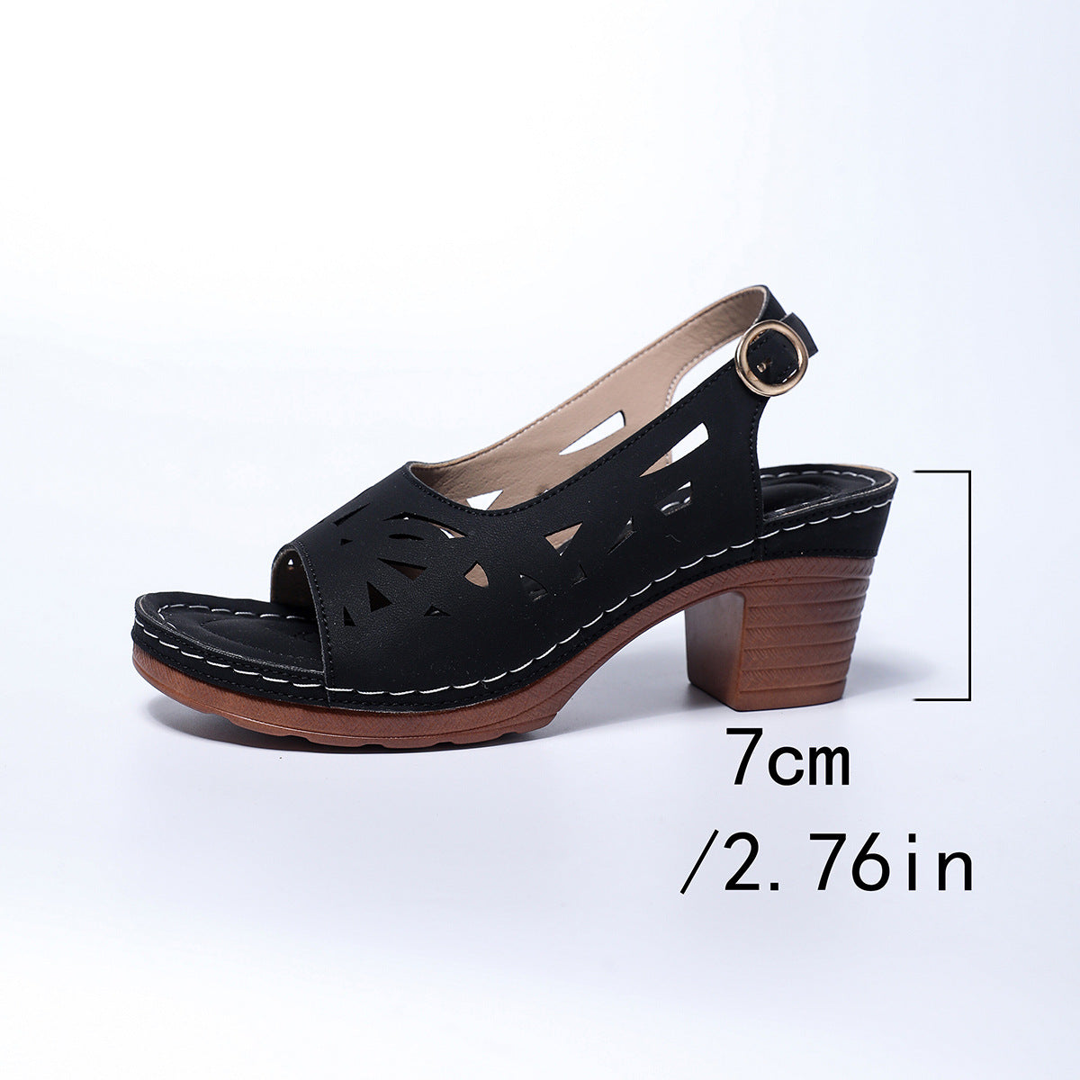Women's Velcro Thick Heel Sandals – Fish Mouth Platform Beach Shoes