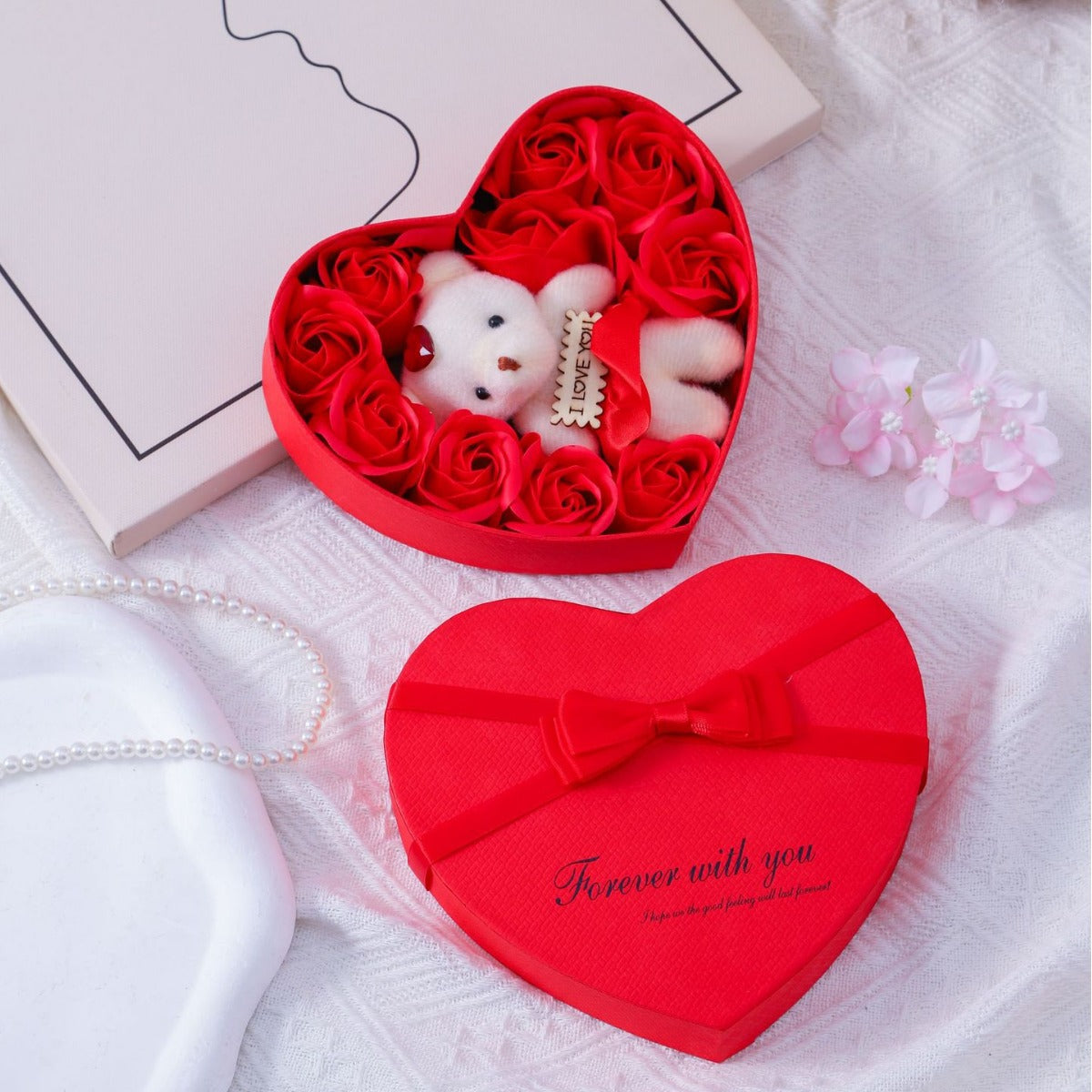 Soap Flower Rose Heart Gift Box - gallify.store
