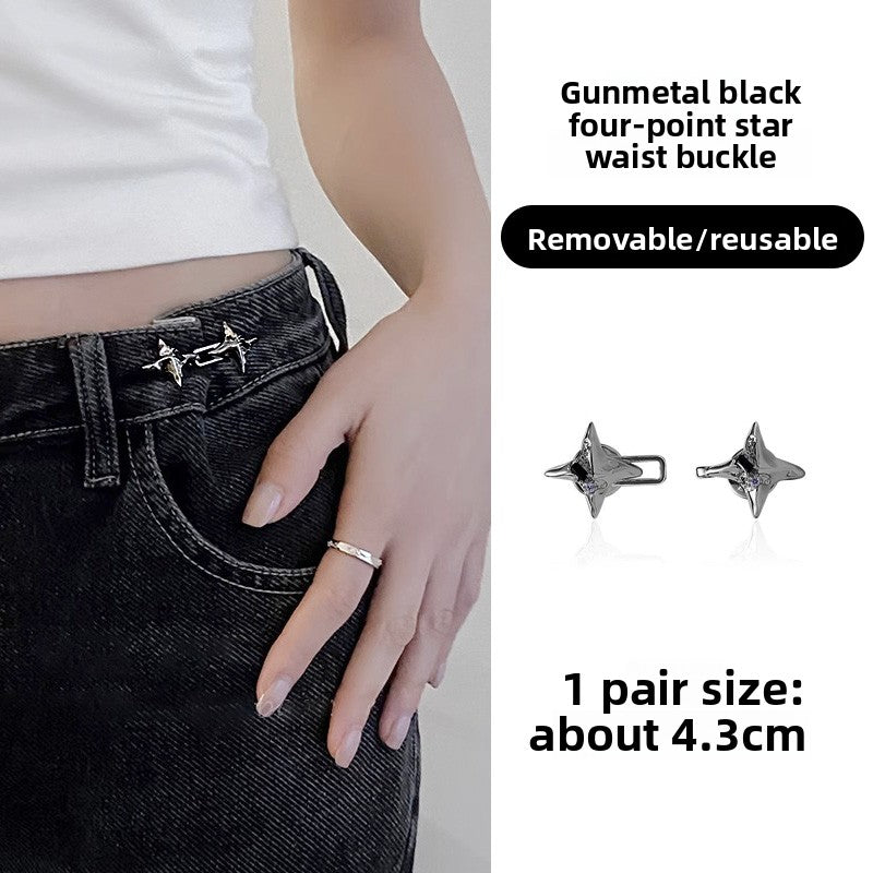 Adjustable Waist Cinching Buckle – Star Alloy Waistband Tightener Clip