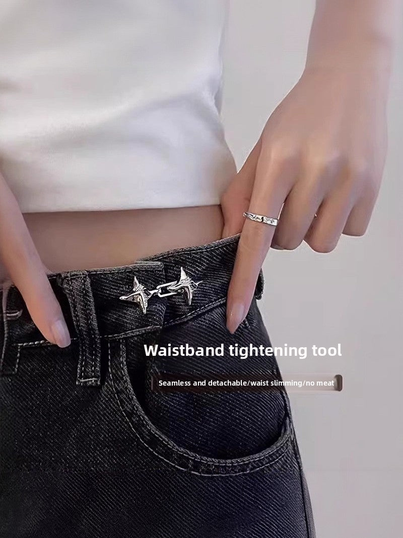 Adjustable Waist Cinching Buckle – Star Alloy Waistband Tightener Clip