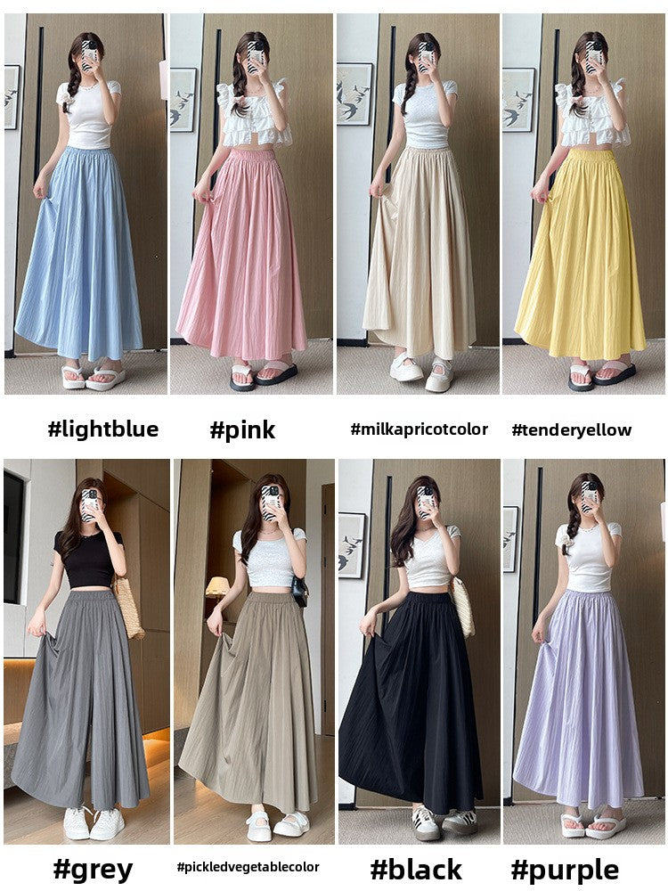Women's High Waist Wide Leg Skirt Pants | Ice Silk