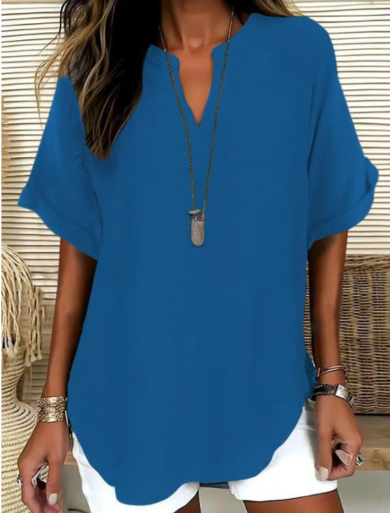 Women's V-Neck Short Sleeve 3D Print Shirt