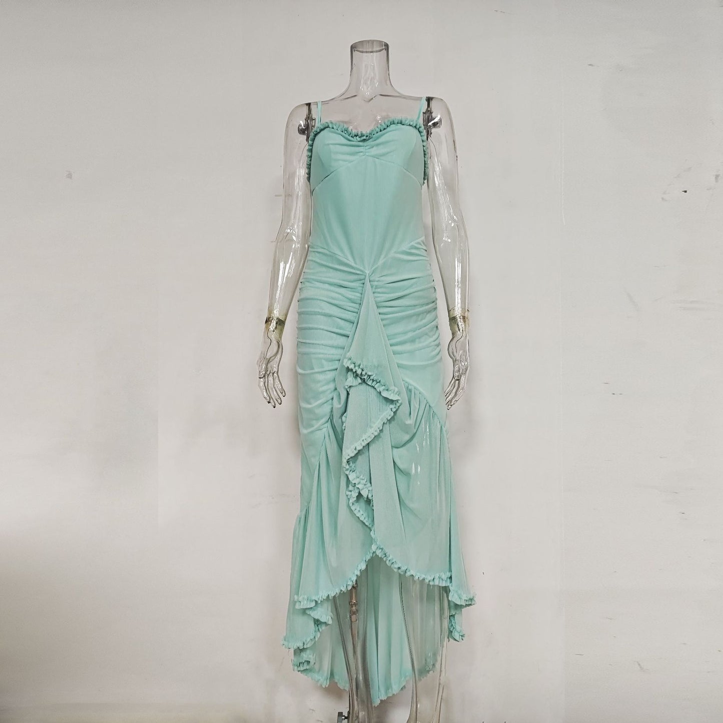 Women's Strapless Sleeveless Dress | High Waist Irregular Hem