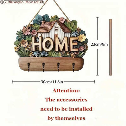 Wooden Wall Key Hanger | Rustic Pine Wood Home Organizer - gallify.store