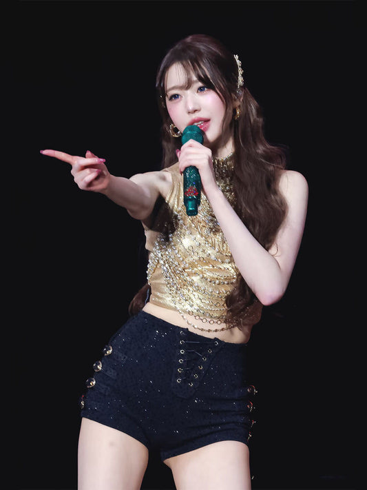 Sparkle Chain Dance Performance Costume - K-Pop Stage Outfit Set - gallify.store