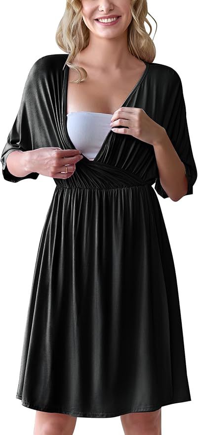 Women's Maternity Nursing Dress | V-Neck A-Line