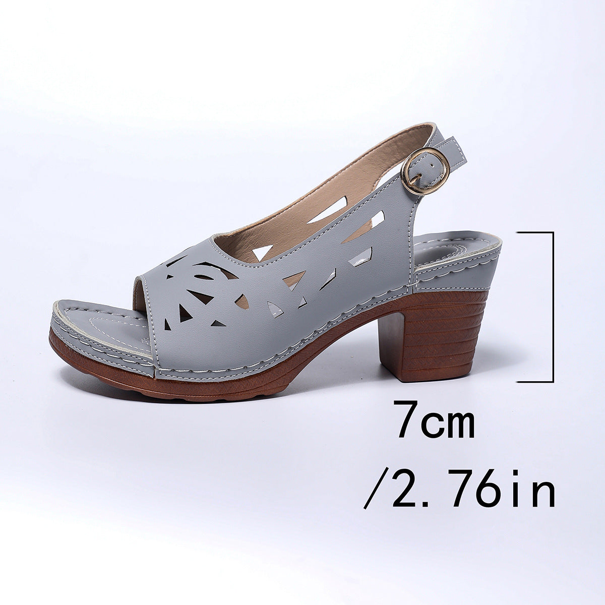 Women's Velcro Thick Heel Sandals – Fish Mouth Platform Beach Shoes