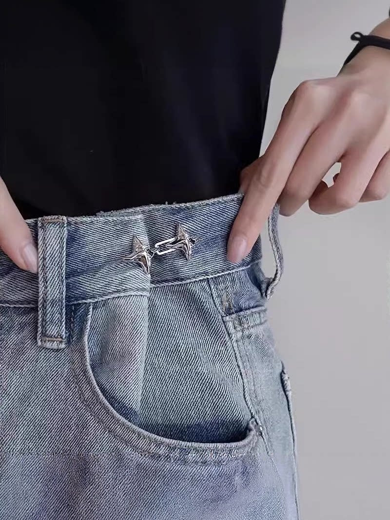 Adjustable Waist Cinching Buckle – Star Alloy Waistband Tightener Clip