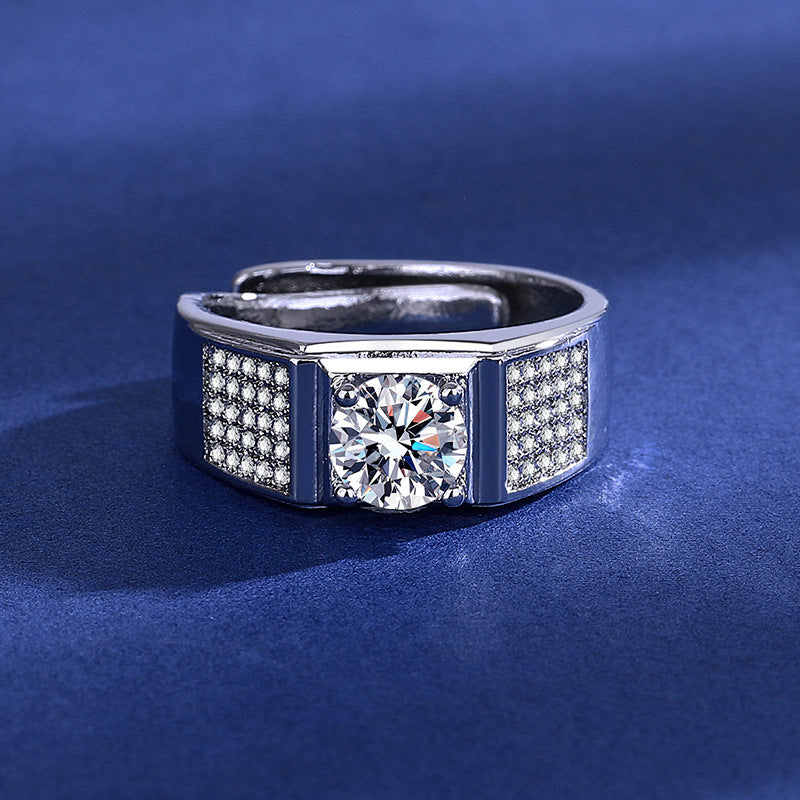 Diamond Simulant Ring for Women - Adjustable Opening