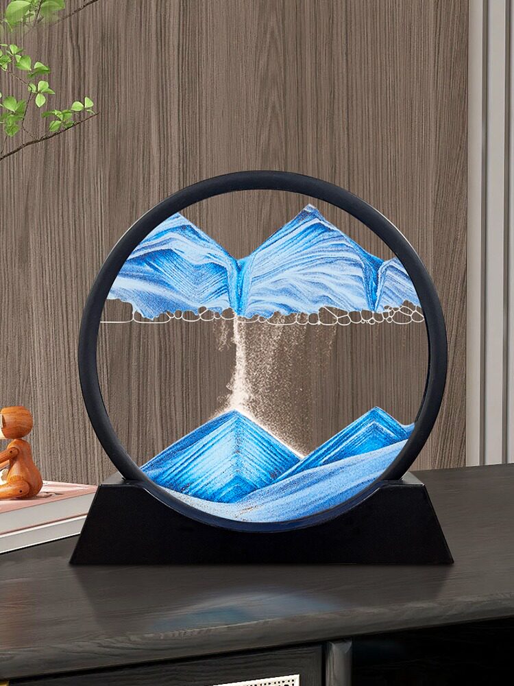 Nordic Quicksand Art Ornament – Glass Frame Landscape Desktop Decor