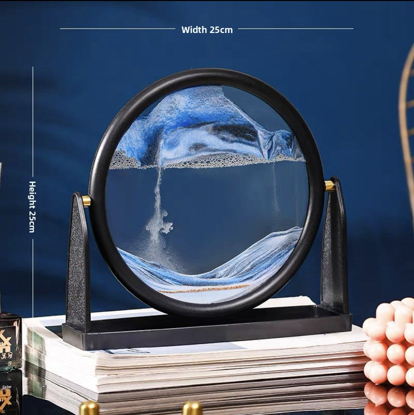 Nordic Quicksand Art Ornament – Glass Frame Landscape Desktop Decor