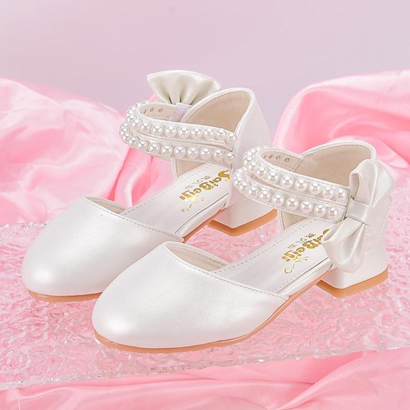 Kids Faux Fur Casual Shoes – Striped Chain Detail Flats