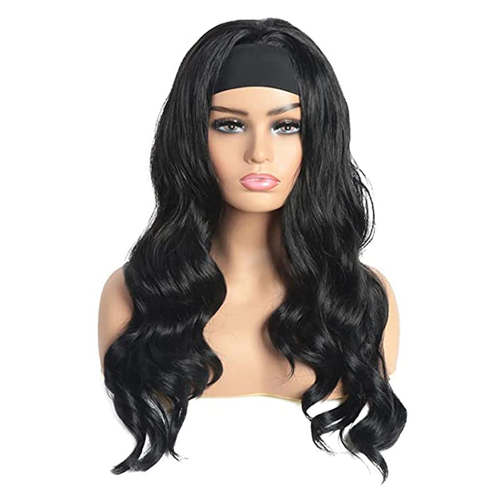 Scarf Headband Wig | Long Curly Waves, 26 Inch Synthetic Hair