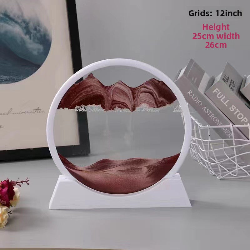 Nordic Quicksand Art Ornament – Glass Frame Landscape Desktop Decor