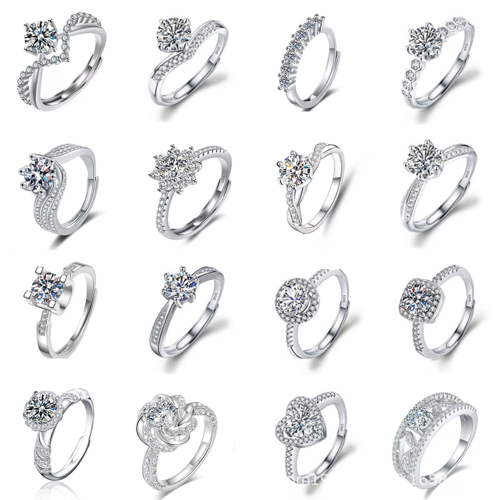 Diamond Simulant Ring for Women - Adjustable Opening - gallify.store