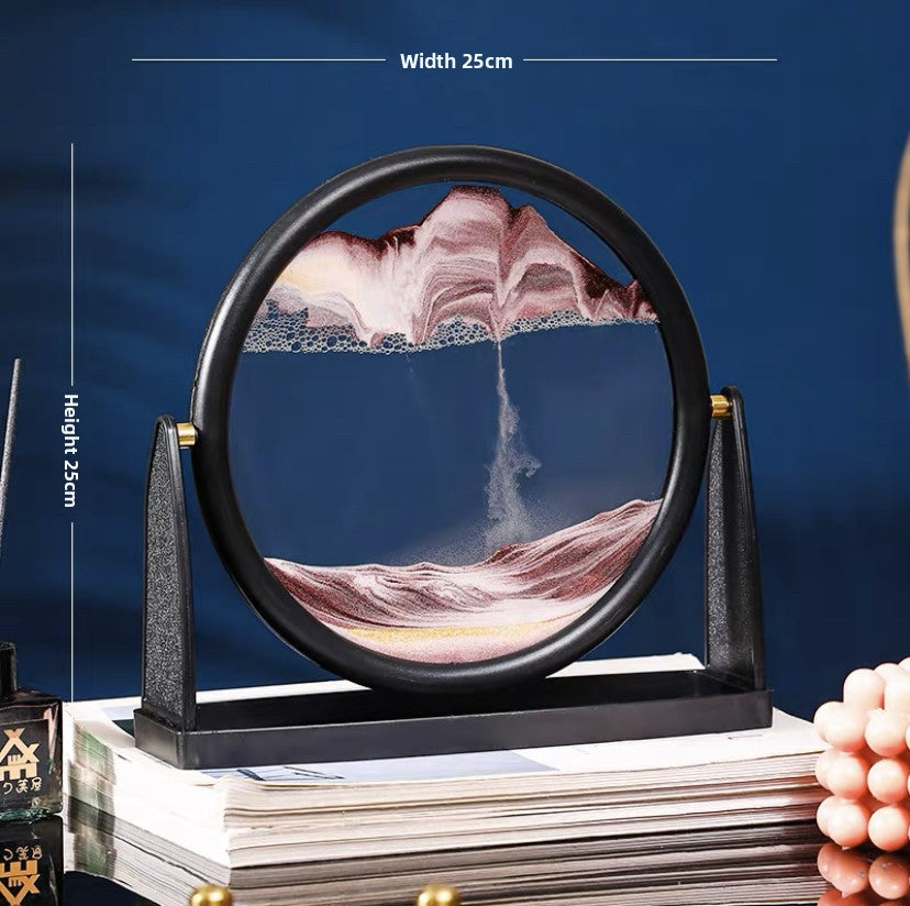Nordic Quicksand Art Ornament – Glass Frame Landscape Desktop Decor