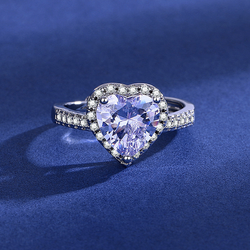 Diamond Simulant Ring for Women - Adjustable Opening